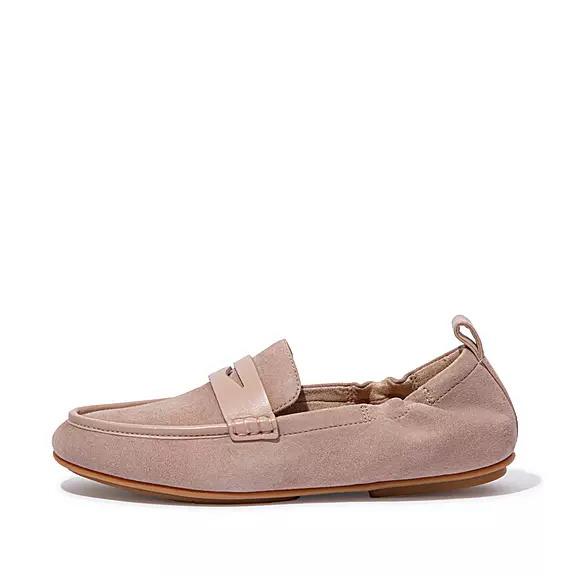 Fitflop Allegro Suede Penny Loafers Beige Buff Womens - South Africa (GZMP65129)